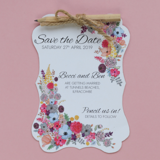 Save the date from the Alice wedding stationery collection